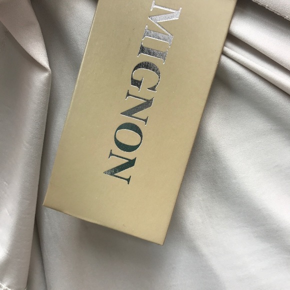 Mignon beaded sexy full length asymmetrically gathered surplice bodice gown - Picture 7 of 14